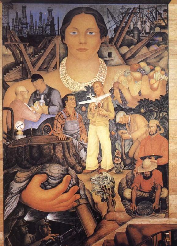 Diego Rivera Allegory of California oil painting picture